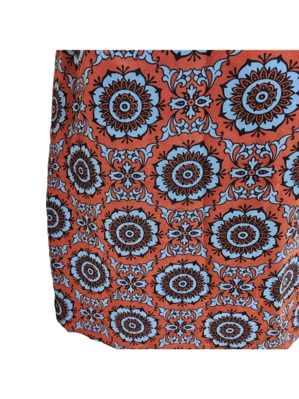 Versus By Versace Vintage Print Mini Skirt Rust & Blue Made In Italy Small
